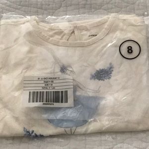 NWT cream long sleeve to with blue ballerina